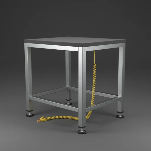 All-metal ESD dissipative table