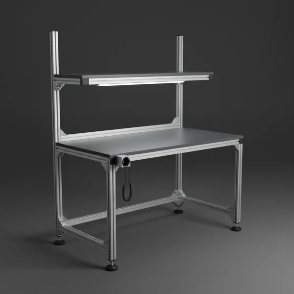 ESD workstation with aluminium extrusion frame