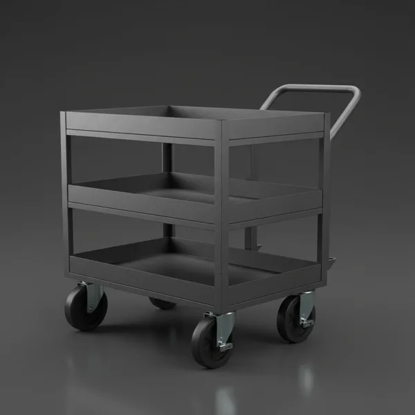 Heavy-duty industrial metal trolley
