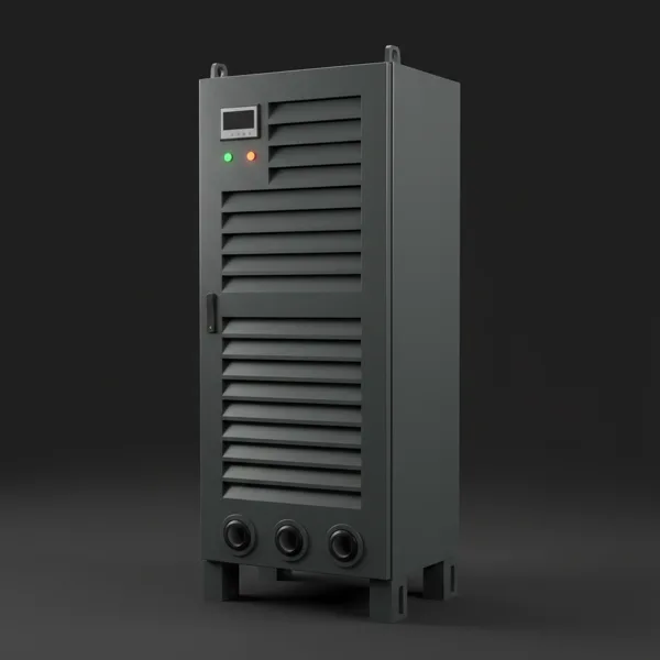 Sheet metal UPS cabinet with ventilated door, powder-coated finish